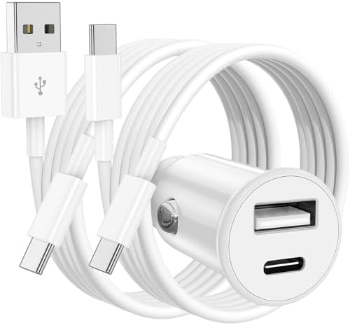 High-Power USB C Car Charger for i Phone 16 & 15 Series – 40 W Dual Port Fast Charging Adapter with 3 FT USB-C to C & A to C Cables – Versatile Compatibility for i Pad, Samsung, and More – Compact Design for On-the-Go Convenience and Enhanced Safety Features