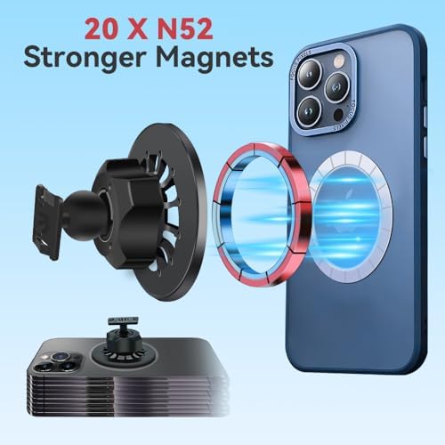 Premium BEERTE Mag Safe Car Mount for Ford Edge (2015-2024) – Hands-Free Magnetic Phone Holder for i Phone 12-16 Series & All Phones – Enhanced Stability, Effortless One-Handed Use, and 360-Degree Rotation for Safe Driving Experience