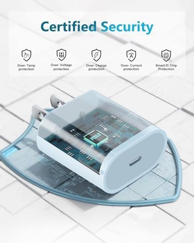 20 W USB-C Fast Charger Duo for i Pad Pro, Air & Mini – Rapid Dual Charging Solution with 6.6 ft Cables for Maximum Portability – Universal Compatibility for All i Pad Generations, Ideal for Travel and On-the-Go Power Needs