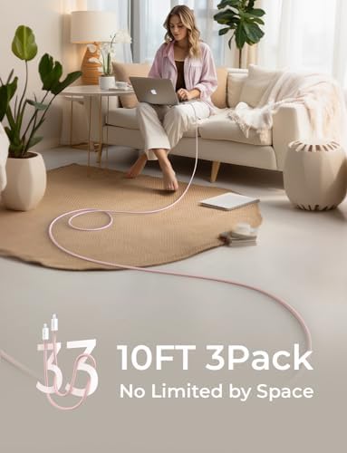 LISEN USB C to USB C Cable 5-Pack – Premium Fast Charging Solution with 60 W Power Delivery, Versatile Lengths (3.3 FT, 6.6 FT, 10 FT) for i Phone 16, i Pad Mini 6/Pro, Mac Book Pro 2020 & Samsung S23 – Durable, High-Speed Connectivity for All Your Devices