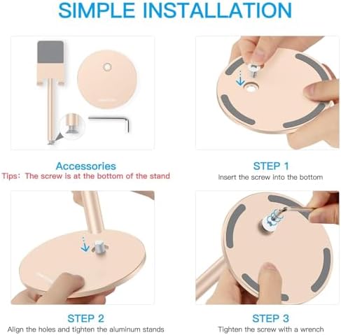 Cell Phone Stand, OMOTON Angle Height Adjustable Phone Holder, Aluminum Desktop Phone Holder Dock Stand for Desk, Compatible with iPhone 13/Mini/Pro/Max, All Smartphones and Tablets(4-11”),Black – Enhanced Compatibility and Speed