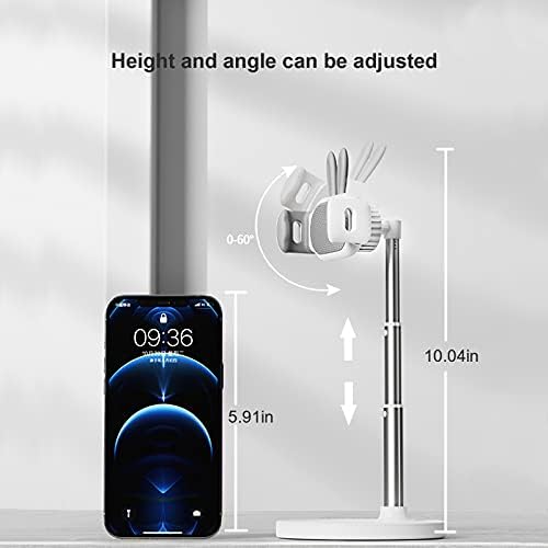 OATSBASF Cute Cell Phone Stand, Adjustable Bunny Phone Stand for Desk, Thick Case Friendly Holder Compatible with iPhone, Kindle, iPad, Switch, All Phones (Pink) – Enhanced Compatibility and Speed