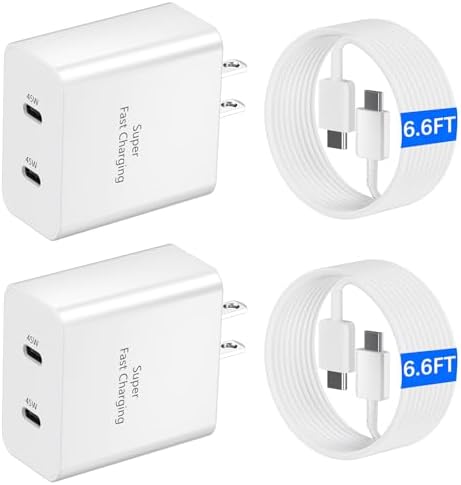 25 W Ultra-Fast USB-C Charger Block with 6.6 FT Type-C Cable for Samsung Galaxy S25/S24/S23/S22/S21/S20 & Note Series – High-Speed Charging Solution for Android Devices with Safety Features and Compact Design