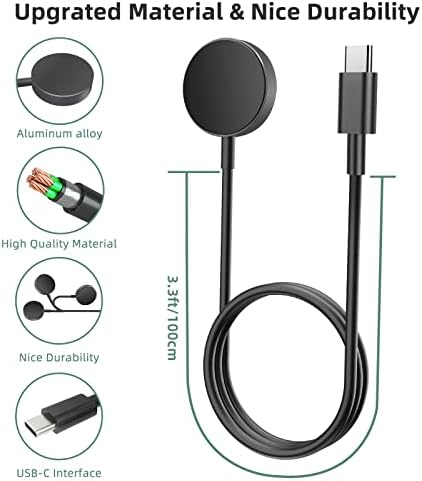 Dual Pack Galaxy Watch Charger: Premium USB C Wireless Charging Dock for Samsung Galaxy Watch 7/6 Classic/6/5/5 Pro – Sleek Aluminum Alloy Design, Fast Charging Capability, 3.3 FT Cable Ideal for Home and Travel Use