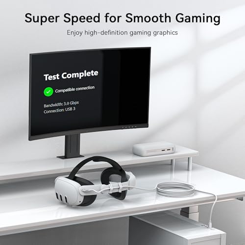 AMVR 16 FT High-Speed Link Cable for Meta Quest 3, 3 S, 2, Pro & Pico 4 – Ultra-Fast 5 Gbps USB-C Data Cable for PC Gaming & Steam VR – Unmatched Durability & Flexibility for Optimal VR Performance