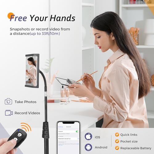 Aureday 67” Adjustable Tripod Stand for Tablets and Smartphones – Versatile Holder for i Pad Mini/Air/Pro, Kindle, Switch, and More – Perfect for Streaming, Video Conferencing, and Content Creation with Enhanced Stability and Portability