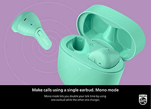 Philips T2206 True Wireless Earbuds – Compact Charging Case, IPX4 Water-Resistant Design, Enhanced Audio Mobility for Active Lifestyles, Rapid Pairing Technology, Secure Fit for Music Lovers and Fitness Enthusiasts