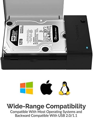 SABRENT USB 3.0 to SATA External Hard Drive Docking Station with Cooling Fan – Hot Swappable Adapter for 2.5/3.5-Inch HDD/SSD, Supports UASP and 22 TB Storage Capacity – Effortless Data Management and Enhanced Performance