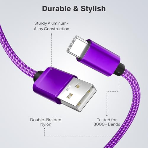 Versatile Elebase USB C Charger Cable Trio – 1.5/3.3/6.6 FT Fast Charging Cords for i Phone 15/16 Max, Samsung Galaxy S8-S24, and Motorola Devices – Durable, Tangle-Free Design for Rapid Data Transfer and Enhanced Compatibility