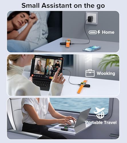 Ultra-Light Magnetic Power Bank for Apple Watch – 1200 m Ah Travel Charger with Rapid Charge for i Watch Series 9/8/Ultra/7/6/5/4/3/2/SE – Essential On-the-Go Smartwatch Accessory for Effortless Charging and Enhanced Compatibility