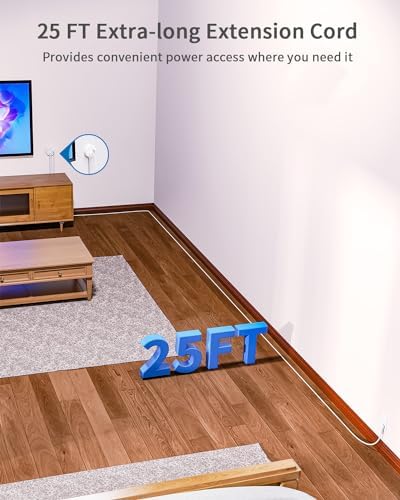 NTONPOWER 10 FT 2 Prong to 3 Prong Power Strip with 4 USB Ports – Wall-Mountable Non-Grounded Outlet Adapter for Enhanced Device Charging and Flexible Placement in Older Homes – 180° Non-Polarized Design for Maximum Convenience and Safety