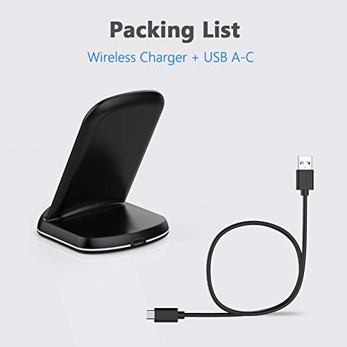Yootech 10 W Max Wireless Charging Stand – Ultra-Fast Qi-Certified Charger for i Phone 16/15/14/13/SE 2022 & Galaxy S22/S21/S20/S10 – Streamlined Design with Advanced Safety Features for Hassle-Free Charging Experience