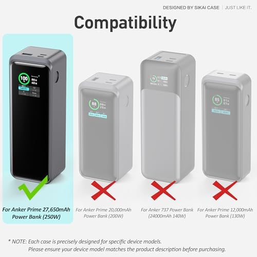 Premium Silicone Protective Case for Anker Prime Power Bank 27,650 m Ah – Dustproof Cover with TF/SIM Card Storage & Ergonomic Handle for Enhanced Portability and Functionality – Ultimate Charging Accessory for Tech Savvy Users