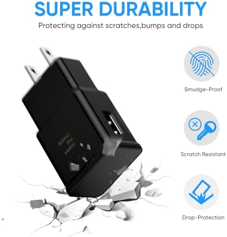 Premium Adaptive Fast Charging Block USB Wall Charger – Efficient Quick Charge Adapter for Samsung Galaxy S25/S24/S23/S22/S21/S20/S10/S9/S8/S7/Note 10 (4-Pack, White) – Maximize Charging Speed & Compatibility for Seamless Device Performance