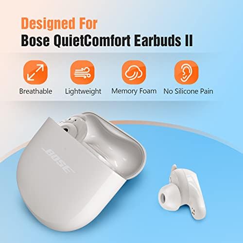 Revolutionize Your Sound Experience with Premium Memory Foam Ear Tips for Bose Quiet Comfort II – Ergonomic Anti-Slip Replacement Set, Superior Noise Isolation, Fits Charging Case, 3 Sizes (S/M/L, Gray) – Enhance Your Comfort and Audio Quality Now