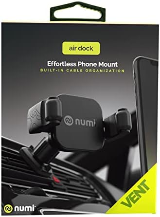 Numi Air Dock Vent – Advanced Car Vent Phone Mount with Innovative Cable Management and Secure Sticky Pad – Effortless Access for Safe Driving – Universal Compatibility for All Smartphone Models – Stylish and Practical Car Accessory