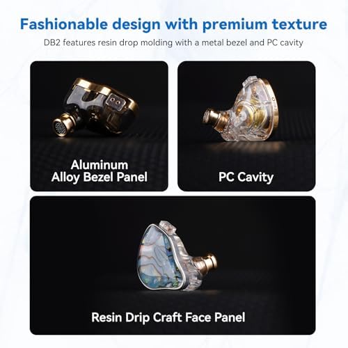 DB2 IEM Hybrid Earphones – Premium 1 BA & 1 DD In-Ear Monitors for Ultimate Sound Experience, Perfect for Gamers, Audiophiles, and Musicians – Stylish Purple Finish with Detachable 2-Pin Cable & 3.5 mm Connection for Enhanced Comfort and Performance