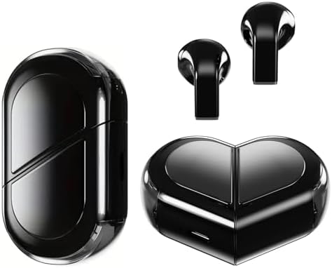 Stylish Rose Gold Heart Wireless Earbuds for Girls – Mini Bluetooth Earbuds Designed for Small Ears, Perfect for Kids & Women – Lightweight, Comfortable Fit with Superior Sound Quality for i Phone & Android, Ideal for Travel & Everyday Use