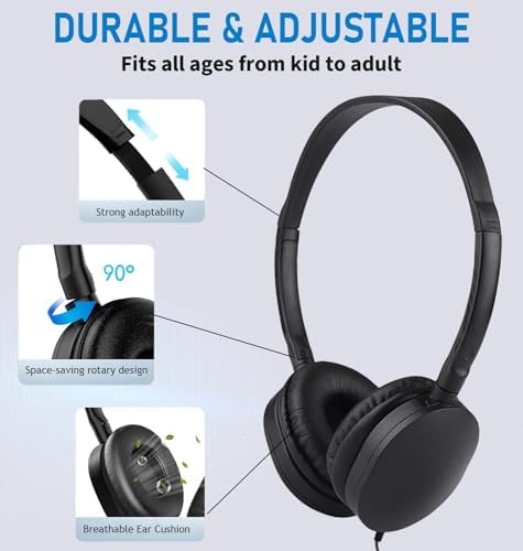 Classroom-Ready 10 Pack Kids Headphones – Ultra-Comfortable & Robust Earbuds for Students, Toddlers, and Teens – Superior Sound Quality & Multi-Device Compatibility – Perfect Headphone Set for Enriching Educational Engagement