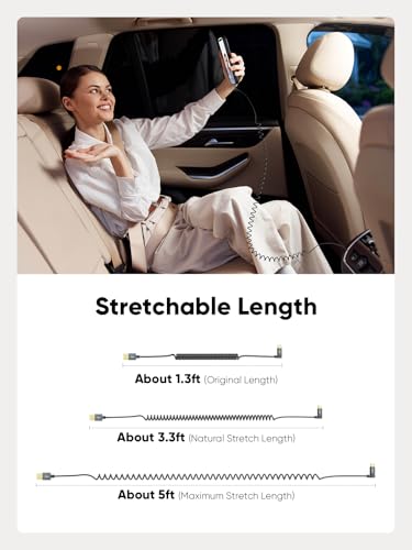 Revolutionize Your Charging Experience with the Cable Creation 5 ft Retractable USB-C Coiled Cable – Fast 3 A Charging for Android Auto, Apple Car Play, i Phone 15/16, and More – Durable, Tangle-Free Design for Effortless Data Sync and Seamless Connectivity Across All Type C Devices