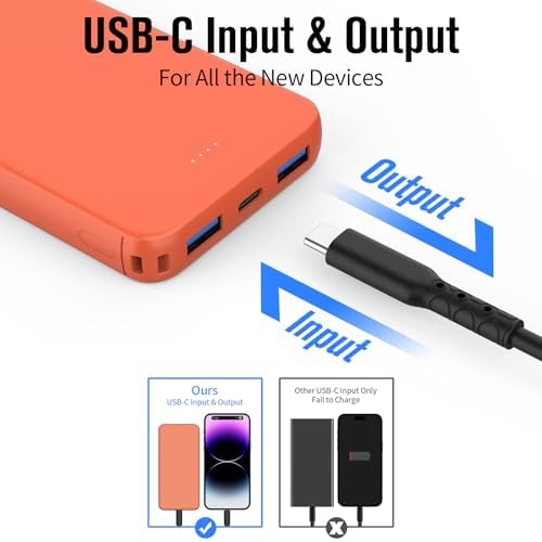 VANYUST 10000 m Ah Portable Power Bank – Ultra-Fast USB-C Charger for i Phone 16, Samsung S22, Google Devices – Slim, Lightweight Design for On-the-Go Power – Enhanced Compatibility for All Your Charging Needs