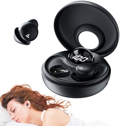 Revolutionary Kinglucky Sleep Earbuds for Side Sleepers – Wireless Bluetooth Noise Cancelling Technology for Tranquil Sleep, Dynamic Workouts, and Adventurous Outings – Ergonomic Fit, Quick Charge Feature, and Universal Device Compatibility for Active Lifestyles