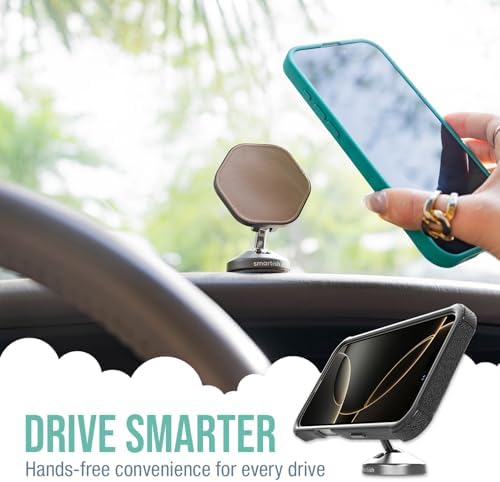 Elevate Your Driving Experience with the Smartish Mag Safe Car Mount – Mountaineer | Premium Magnetic Phone Holder for i Phone 16/15/14/13/12 | Extra Strength Adhesive for Secure Dashboard Mounting | Stylish Beige Design with 360-Degree Rotation for Optimal Viewing | Perfect Accessory for Seamless Connectivity and Navigation