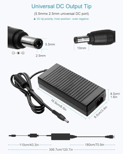 Reliable 24 V 8 A Power Supply Adapter – Versatile AC to DC Converter for LED Lighting, CCTV Systems, and LCD Displays – 192 W Low Voltage Transformer with 5.5 x 2.5 mm Connector for Enhanced Device Compatibility and Safety Features