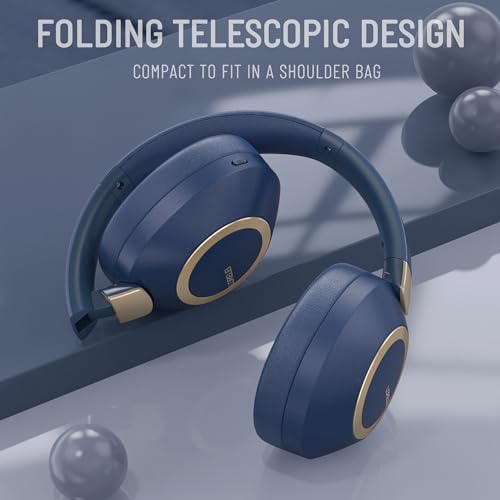 Discover Superior Sound with LORELEI B-C6 Wireless Over-Ear Headphones – 50-Hour Playtime, Lightweight & Ergonomic Design, Enhanced Deep Bass for Ultimate Audio Immersion, Built-In Microphone for Seamless Calls, and Plush Memory Foam Earmuffs for All-Day Comfort at Home or On-the-Go (Beige White)