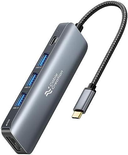 Unlock Ultimate Connectivity with the 7-in-1 USB C Hub 4 K 60 Hz | Cable Creation Multiport Adapter for Seamless 1 Gbps Ethernet, Stunning HDMI Display, Dual USB 3.0 Ports, 100 W PD Charging & SD/TF Card Support – Perfect for Mac Book Pro, i Pad Pro & Steam Deck Users!