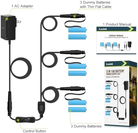 Lenink AC Power Supply Adapter Kit with On/Off Switch – Ultimate AA Battery Replacement Solution for Enhanced Device Compatibility and Energy Efficiency in Sleek Black Design