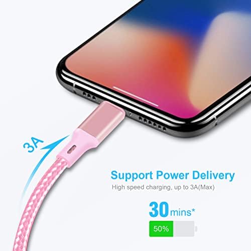 Premium 5-Pack i Phone Charger Set: MFi Certified Nylon Braided Fast Charging Cables (3 FT, 6 FT, 10 FT) for i Phone 14/13/12/11/X/Max/8/7/6/5/SE/i Pad – Unmatched Durability & Versatile Lengths for Every Lifestyle