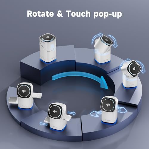 Revolutionary 3-in-1 Rotating Wireless Charger – Qi2 Certified 15 W Fast Charging Station for i Phone 16/15/14/13/12, Apple Watch & Air Pods – Enhanced Heat Management & Magnetic Alignment – Sleek Matte Design with Touch-Sensitive Stand and Ambient Night Light – Effortless Portrait/Landscape Mode for Seamless Use – Ultimate Charging Solution for All Your Apple Devices – Organized Desktop Power Hub with Smart IC Protection – Includes Power Adapter & USB-C Cable – Perfect for Home, Office, or Travel