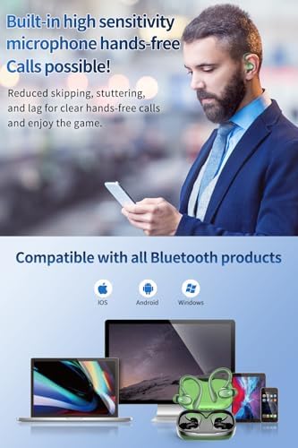 Revolutionize Your Audio Experience with 60-Hour Playtime Bluetooth 5.3 Wireless Earbuds – Advanced Noise Cancelling for Crystal Clear Sound, IPX7 Waterproof Durability, Real-Time LED Battery Monitoring, Ideal for Athletes and Outdoor Enthusiasts (RED)