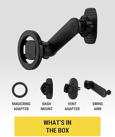 Scosche SMS1 ODVR-1 Magic Mount: 5-in-1 Mag Safe Magnetic Phone Holder for Hands-Free Driving – Versatile Car Vent, Dashboard & Floating Screen Mounts Compatible with i Phone 12-16, Secure Grip & 360-Degree Rotation for Optimal Viewing