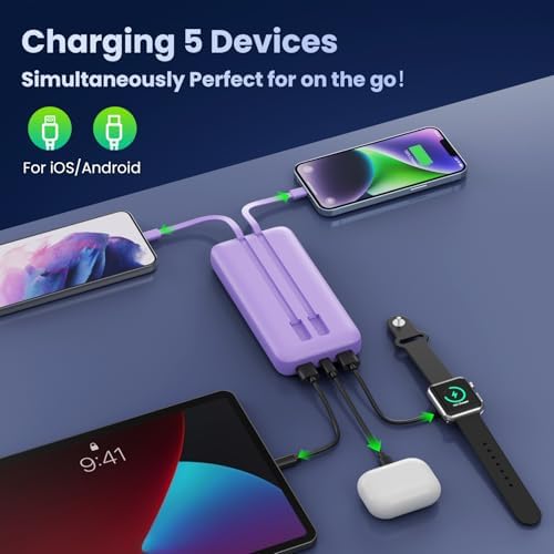 High-Capacity 40,800 m Ah Portable Charger with Built-in Cables and LCD Display – 25 W PD & QC 4.0 Fast Charging Power Bank for i Phone 16/15/14 and Android Devices (Green) – Ultimate On-the-Go Charging Solution with Enhanced Compatibility and Durability