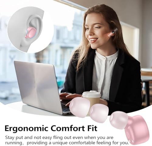 Kurdene Bluetooth 5.3 Wireless Earbuds – Featherweight Sports Earphones Delivering Rich Deep Bass and Crystal-Clear Call Clarity – Chic Light Blue In-Ear Headphones for Ultimate Comfort During Workouts and Daily Activities