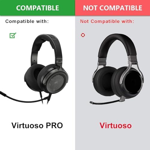 Upgrade Your Audio Experience with Premium Replacement Ear Pads for Corsair Virtuoso PRO Gaming Headset – Superior Noise-Isolating Cushions for Unmatched Comfort and Enhanced Sound Quality During Long Gaming Sessions