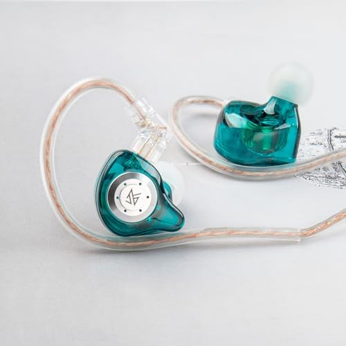 KZ EDX Pro Wired Earphones – Cutting-Edge In-Ear Monitors with Dual Dynamic Drivers for Exceptional Hi-Fi Sound, Advanced Noise Cancellation, and Integrated Microphone – Stylish Cyan Finish for Ultimate Comfort and Device Versatility