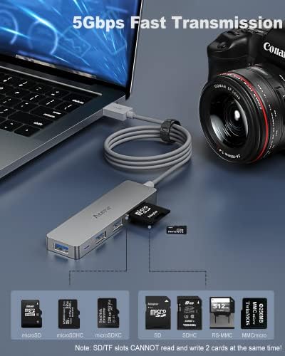 Revolutionize Your Connectivity with the Aceele 10 Gbps USB C Hub Splitter – Ultimate 4-Port Adapter Featuring Dual USB-A 3.2 & USB-C 3.2 for Mac Book Pro, i Mac, i Pad – High-Efficiency 100 W Power Delivery Charging – Seamless Device Integration for Swift File Transfers and Enhanced Productivity