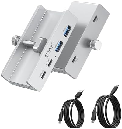 Transform Your i Mac Experience with the EJAY 4-Port 10 Gbps USB-C Hub – The Ultimate Mountable Adapter for Seamless Data Transfer and Power Supply in Elegant Black Finish – Perfect Accessory for Professionals Seeking Efficiency and Style!