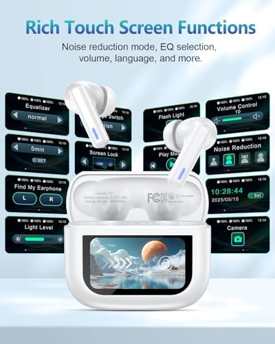 Premium Bluetooth Wireless Earbuds with Advanced Touch Control – Cutting-Edge ANC & ENC Noise Cancellation for Immersive Sound – 40 Hours Deep Bass Playback & IPX7 Waterproof Design for Ultimate Durability – Crystal Clear Call Quality with Integrated Microphones – 5 Customizable EQ Settings for Tailored Listening on i OS & Android Devices (Sleek Dark Blue) – Your Ideal Audio Companion for Active Lifestyles and Uninterrupted Enjoyment