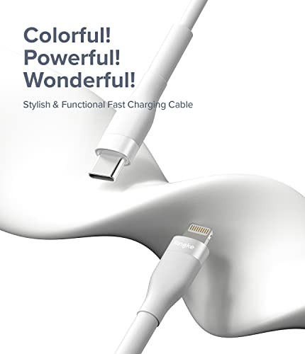 Vibrant 6.6 FT Ringke USB C to Lightning Charging Cable – Fast Charge Your i Phone, i Pad & Air Pods with Stylish Purple Pastel Design, Tangle-Free Connectivity for Effortless Use in Car Play & Beyond, Durable & Efficient Performance