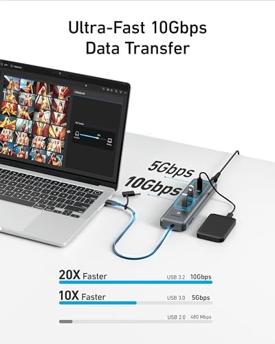 Anker 8-in-1 USB-C Hub: Versatile Data Splitter with High-Speed 5 Gbps Transfer, 3 USB-A & 4 USB-C Ports, 100 W Power Delivery for Rapid Charging, Compact Design Perfect for Mac Books, Laptops & i Pads – Supercharge Your Connectivity and Productivity Anywhere