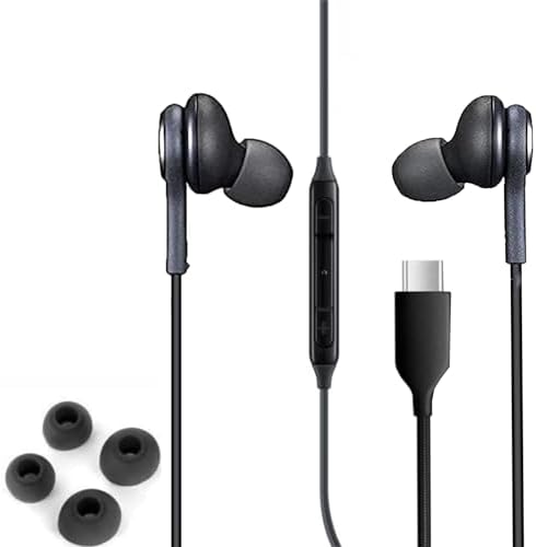 Elevate Your Sound with 2025 Premium In-Ear Earbuds for Samsung Galaxy – Superior Noise-Cancelling Technology, Crystal-Clear Built-In Mic for Seamless Calls, and User-Friendly Volume Control – Fast Type-C Connection in Elegant Black for Ultimate Comfort and Performance