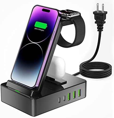 Power Up Your Workspace with the 100 W Aluminum Alloy 8-in-1 Wireless Charging Station – Fast USB-C Dock for i Phone, i Watch & Air Pods Pro – Sleek, Durable Design for Multi-Device Efficiency
