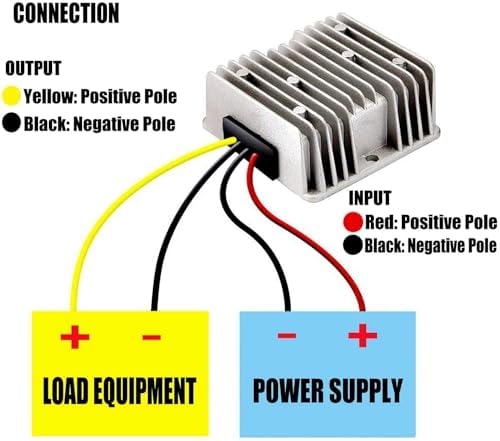 High-Efficiency 12 V Voltage Regulator Transformer for Golf Carts – 240 W 48 V/36 V to 12 V Converter with Built-in Fuse for Optimal Performance and Safety Enhancements