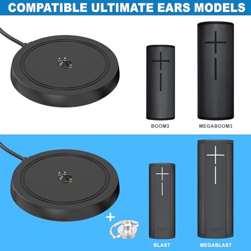Ultimate Ears Power Up Charging Dock for Boom 3 & Megaboom 3 – Premium Speaker Charger with 5-Foot Cable & Wall Adapter – Sleek Design for Effortless Charging of Blast & Megablast Models – Ideal Accessory for Home & Office Use – Not Compatible with Boom 4 or Megaboom 4