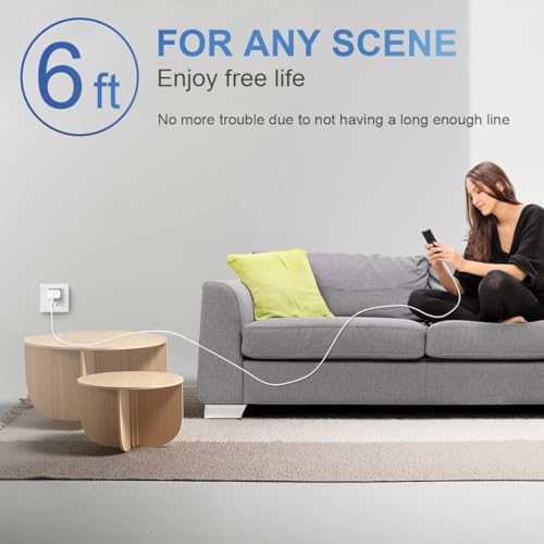 Rapid 20 W PD USB-C Wall Charger with Dual 6 FT Type C to Lightning Cables – Fast Charging Solution for i Phone 14/13/12 Pro Max, 11, XS, XR, X, 8 & Plus – Enhanced Speed and Durability for Everyday Use and Travel – MFi Certified Accessories for Reliable Performance