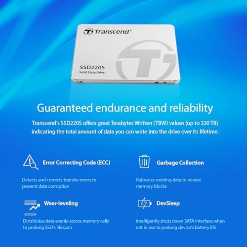 Transcend 120 GB SATA III Solid State Drive – Experience Blazing 6 Gb/s Speeds for Unmatched Performance in Laptops and Desktops – Reliable TLC NAND Technology for Smooth Multitasking and Optimal Data Storage Solutions
